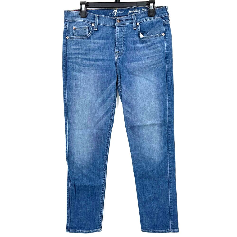 7 For All Mankind Size 30 Josefina Skinny‎ Boyfriend Blue Jeans Denim Pants